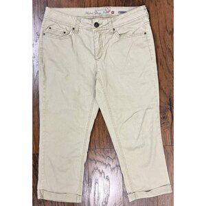 Faded Glory Womens Capri Pants Size 8 Urban Khaki Cotton Blend Casual Style